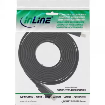 InLine HDMI Flat Cable High Speed Cable with Ethernet gold plated black 5m