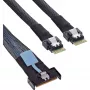 Serial Attached SCSI (SAS) cable InLine 27663C 1 m, 32 Gbit/s, MCIO x8 to 2×4i SFF-8654