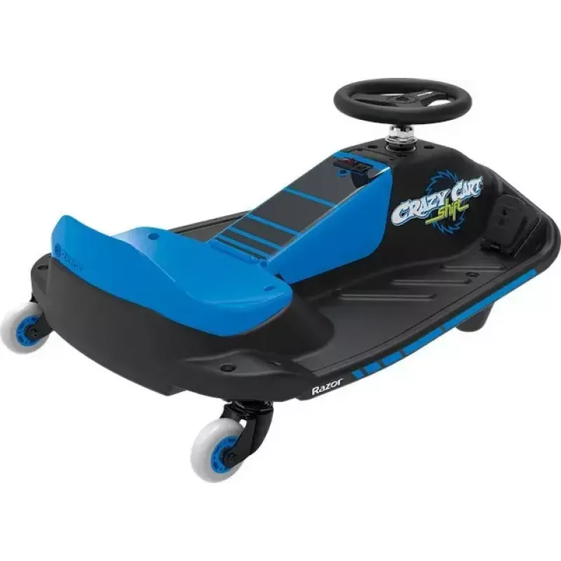 Electric Drift Kart Razor Crazy Cart Shift — Blue, 90 W motor, 12 V battery, up to 13 km/h, max user weight 54 kg