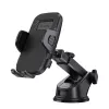 Car holder Crong Carclip for dashboard and windshield, passive, for smartphones, black (carbon)