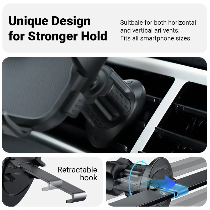Car vent phone holder Crong Carclip Air Vent (for mobile phones), black/carbon