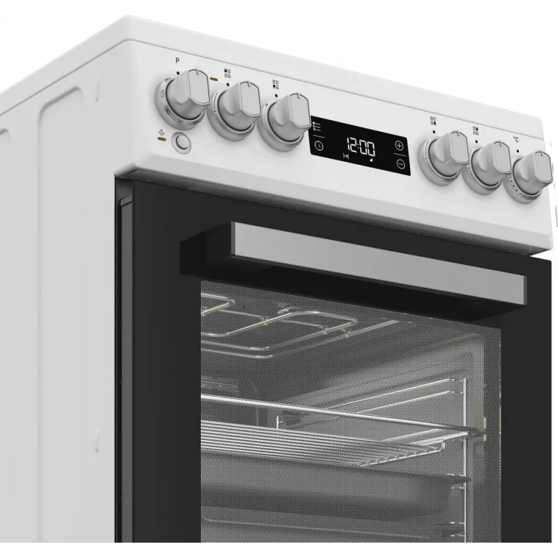 Whirlpool W5V5LCW Freestanding cooker Electric Ceramic hob Black, White