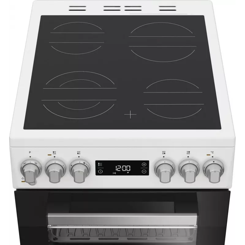 Whirlpool W5V5LCW Freestanding cooker Electric Ceramic hob Black, White