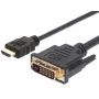 Techly Video Cable HDMI to DVI-D M / M 3m ICOC HDMI-D-030, 3 m, HDMI, DVI-D, Male, Male, Gold