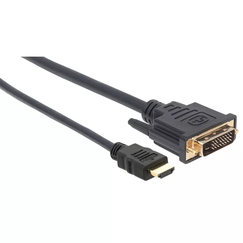 Techly Video Cable HDMI to DVI-D M / M 3m ICOC HDMI-D-030, 3 m, HDMI, DVI-D, Male, Male, Gold