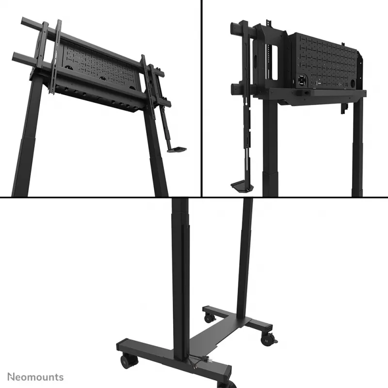 TV trolley Neomounts FL55-975BL1 motorised for 75–115 inch screens, steel, black, max 160 kg, height 2154 mm