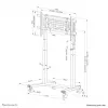 TV trolley Neomounts FL55-975BL1 motorised for 75–115 inch screens, steel, black, max 160 kg, height 2154 mm