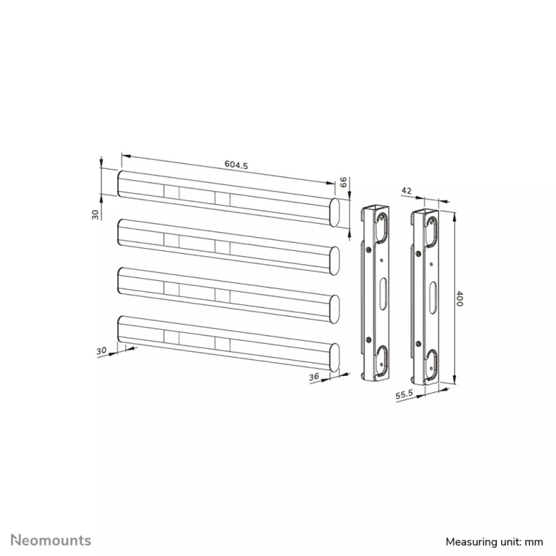Neomounts AFL55-975BL VESA extension kit 86-115 inch - max 160 kg