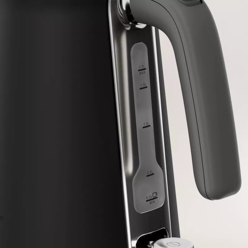 Electric kettle Tefal KI6668E0 — 1.7 L, 2400 W, stainless steel housing, black