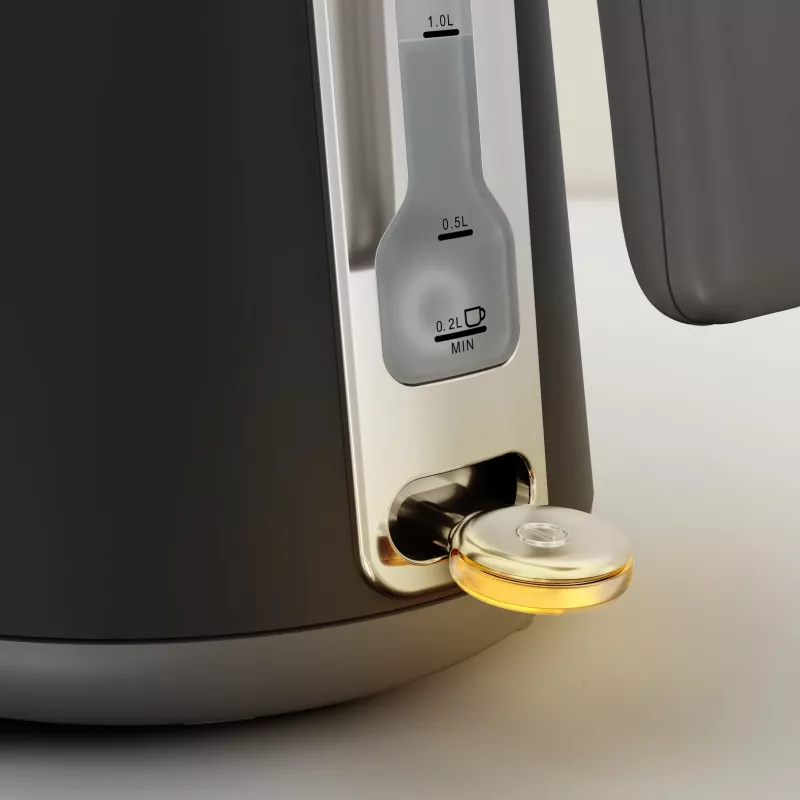 Electric kettle Tefal KI6668E0 — 1.7 L, 2400 W, stainless steel housing, black