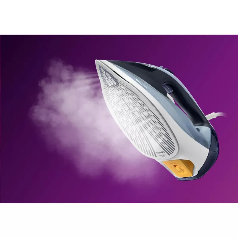 Steam iron Philips DST7020/20 — 2800 W, SteamGlide Plus soleplate, 50 g/min continuous, 250 g/min boost, 0.3 L tank, blue