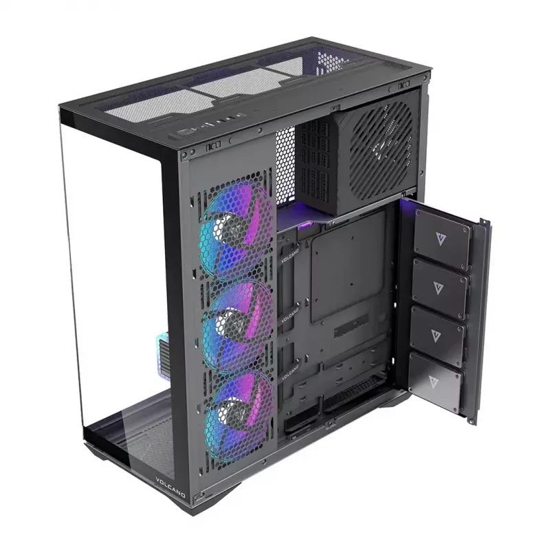 Full-tower PC case MODECOM Volcano SPACE XL ARGB — Full Tower, E-ATX support, tempered glass, ARGB, up to 440 mm GPU