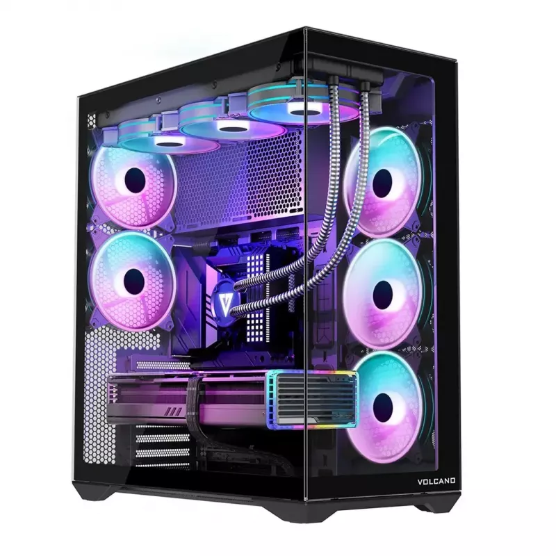Full-tower PC case MODECOM Volcano SPACE XL ARGB — Full Tower, E-ATX support, tempered glass, ARGB, up to 440 mm GPU