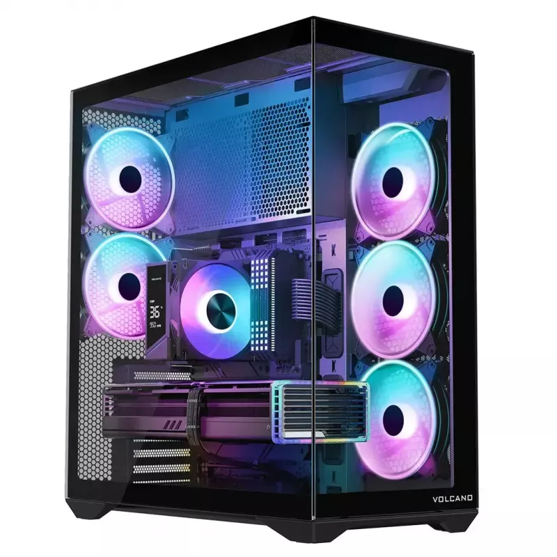 Full-tower PC case MODECOM Volcano SPACE XL ARGB — Full Tower, E-ATX support, tempered glass, ARGB, up to 440 mm GPU
