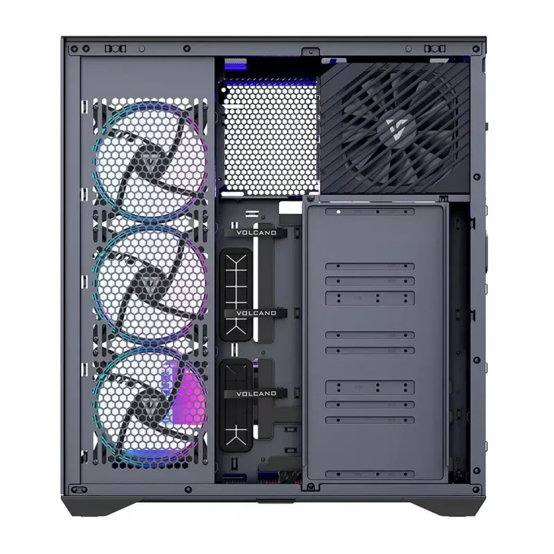 Full-tower PC case MODECOM Volcano SPACE XL ARGB — Full Tower, E-ATX support, tempered glass, ARGB, up to 440 mm GPU