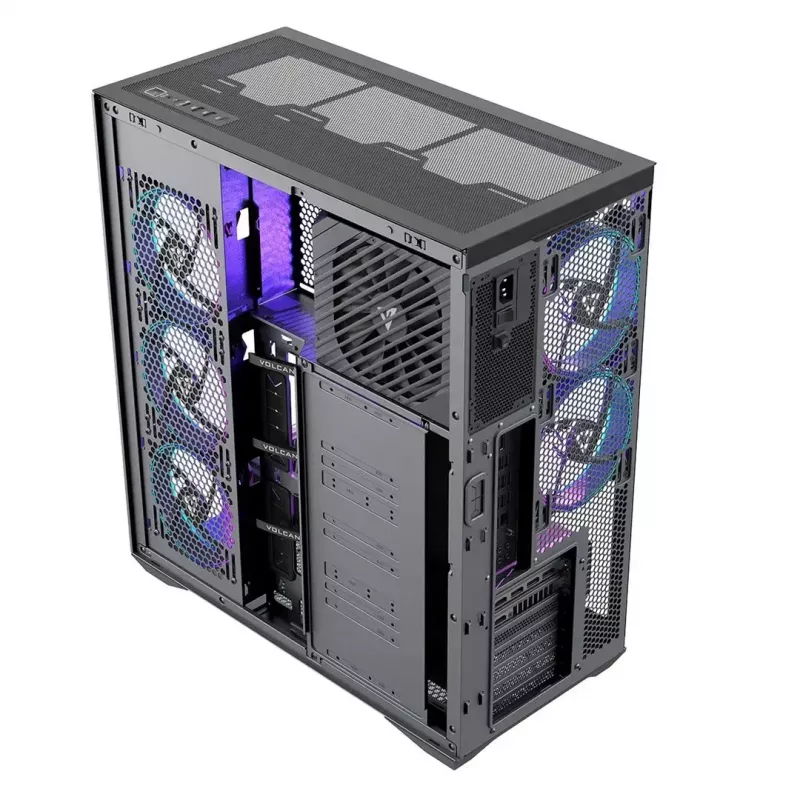 Full-tower PC case MODECOM Volcano SPACE XL ARGB — Full Tower, E-ATX support, tempered glass, ARGB, up to 440 mm GPU