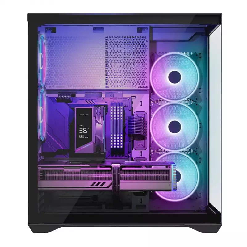 Full-tower PC case MODECOM Volcano SPACE XL ARGB — Full Tower, E-ATX support, tempered glass, ARGB, up to 440 mm GPU