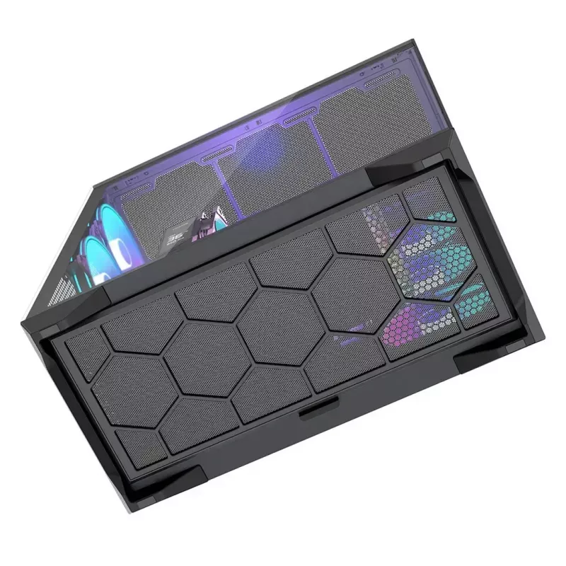 Full-tower PC case MODECOM Volcano SPACE XL ARGB — Full Tower, E-ATX support, tempered glass, ARGB, up to 440 mm GPU