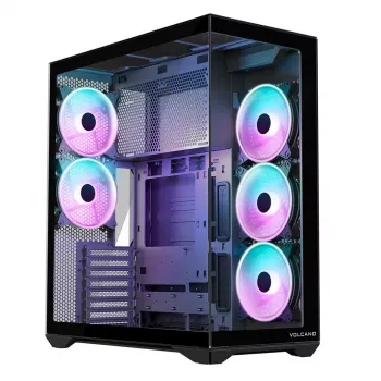 Full-tower PC case MODECOM Volcano SPACE XL ARGB — Full Tower, E-ATX support, tempered glass, ARGB, up to 440 mm GPU