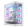 PC full-tower case MODECOM Volcano SPACE XL ARGB FULL TOWER 5F White — ATX, tempered glass, ARGB, USB-C