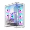 PC full-tower case MODECOM Volcano SPACE XL ARGB FULL TOWER 5F White — ATX, tempered glass, ARGB, USB-C