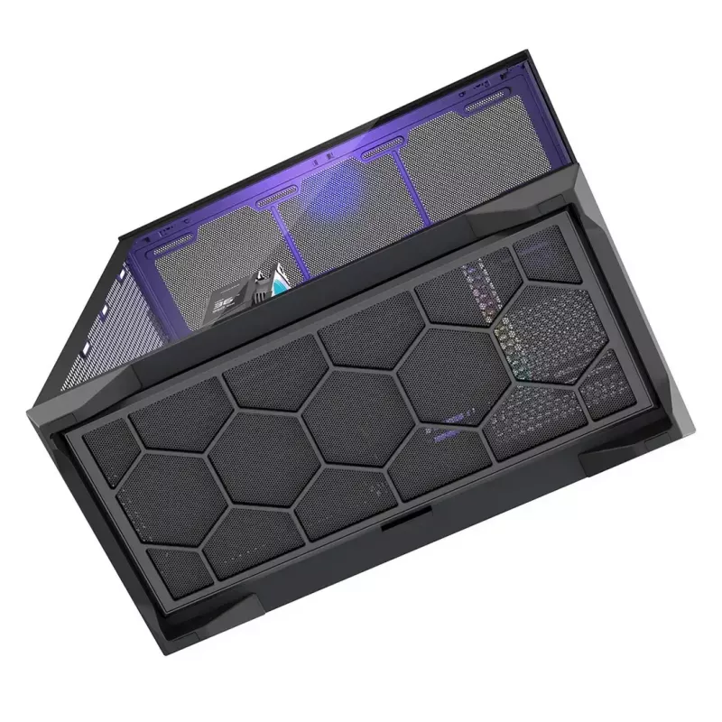Full-Tower PC Case MODECOM Volcano SPACE XL NF — Black, tempered glass, ARGB, supports micro-ATX, up to 44 cm GPU, 3×3.5 inch/4×2.5 inch bays, USB-A 2×, USB-C 1×