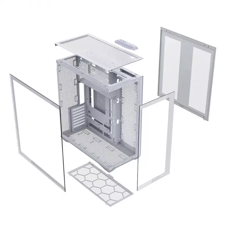Full-tower PC case MODECOM Volcano SPACE XL FULL TOWER NF White — ARGB, tempered glass, 8 expansion slots, up to 440 mm GPU