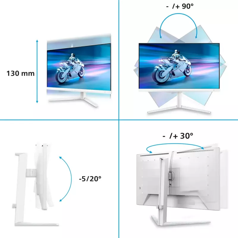 Philips Evnia 6000 27M2N6501L/00 computer monitor 67.3 cm (26.5 inch) 2560 x 1440 pixels Quad HD QD-OLED White