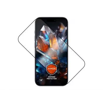 Screen protector FIXED for Apple iPhone 17 Pro — tempered glass, black, Armor with anti-dust applicator and AR layer