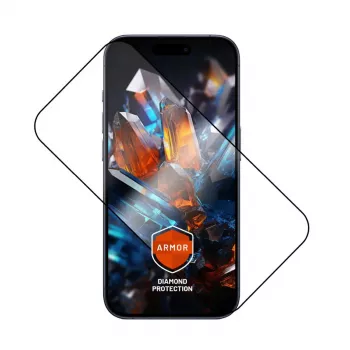Screen protector FIXED for Apple iPhone 17 Pro — tempered glass, black, Armor with anti-dust applicator and AR layer