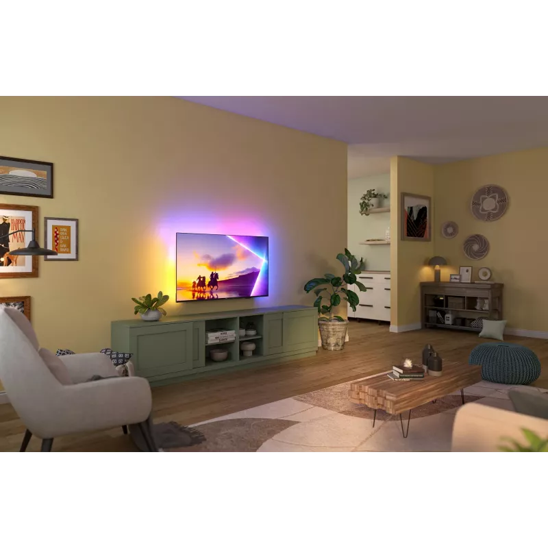 TV Philips 43PUS8450/12 43 inch QLED 4K Ultra HD, 3840×2160, Titan OS, Wi‑Fi, Ethernet, Black