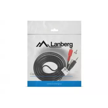 Audio Cable Lanberg CA-MJRC-10CC-0020-BK 3.5mm RCA 2m Black Red White