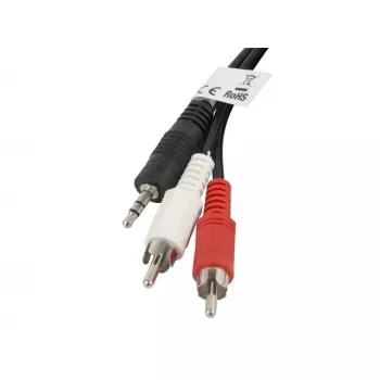 Audio Cable Lanberg CA-MJRC-10CC-0020-BK 3.5mm RCA 2m Black Red White