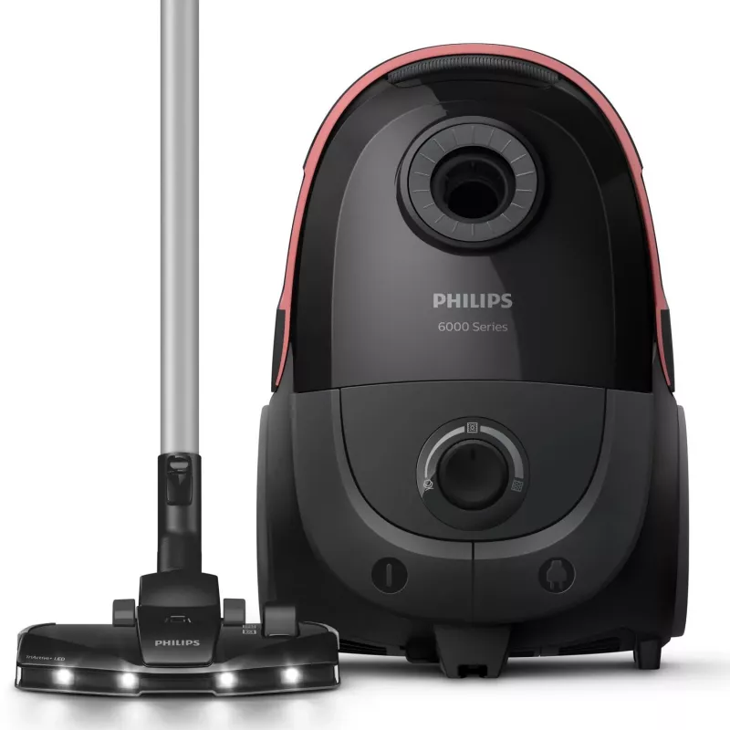 Cylinder vacuum Philips XD6142/12 — 900 W, 4 L dust bag, HEPA filter, black