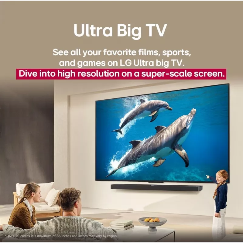 LG QNED AI 65QNED70A6A TV 165.1 cm (65 inch) 4K Ultra HD Smart TV Wi-Fi Black