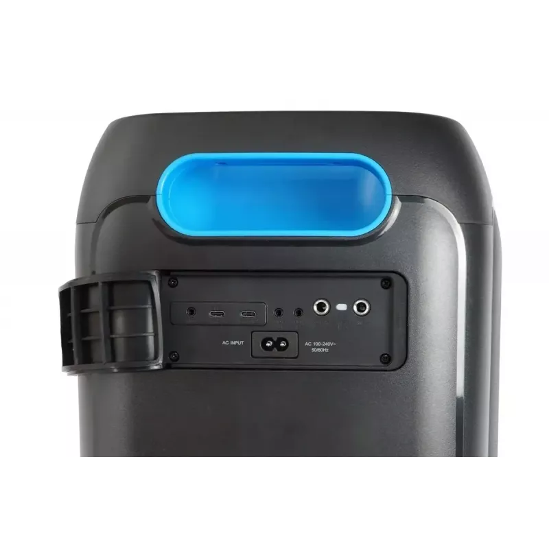 Speaker system BLAUPUNKT PB60X — 120W RMS, Bluetooth A2DP, FM, LED display, 7000mAh battery, 18h, AUX, remote, 568×322×321 mm