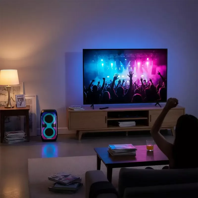 Speaker system BLAUPUNKT PB60X — 120W RMS, Bluetooth A2DP, FM, LED display, 7000mAh battery, 18h, AUX, remote, 568×322×321 mm