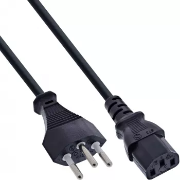 InLine power cable, Switzerland, black, 0.5m