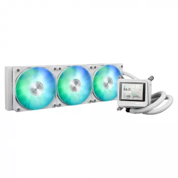 All-in-one liquid cooler ASUS MAX Gaming LC 360 ARGB LCD White Edition, 120 mm fans, supports AM4/AM5/LGA1700