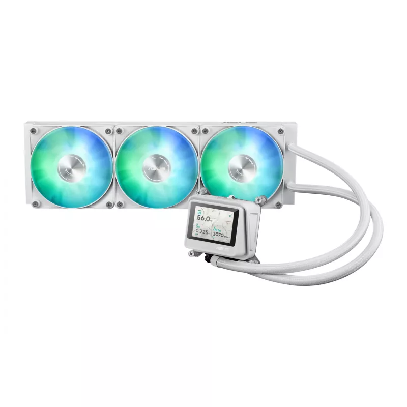 All-in-one liquid cooler ASUS MAX Gaming LC 360 ARGB LCD White Edition, 120 mm fans, supports AM4/AM5/LGA1700