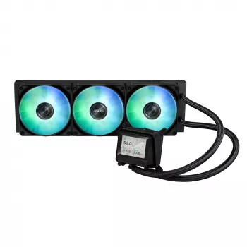 All-in-one liquid cooler ASUS MAX GAMING LC 360 ARGB LCD — 360mm radiator, 120mm fans, supports AM4/AM5/LGA1700, Black