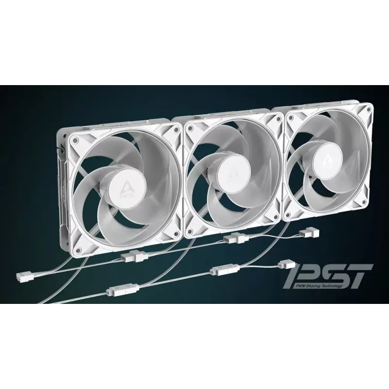 120 mm Arctic Freezer P12 Pro Reverse A-RGB PWM fan (White) — 124 m³/h, FDB, cable splitter
