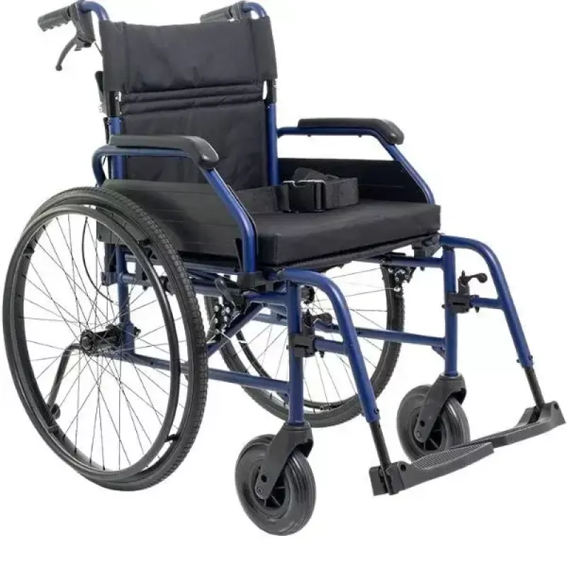 Lightweight alloy wheelchair MDH NAVY1 — aluminium frame, seat 46×42 cm, max user weight 120 kg, foldable, 14.7 kg
