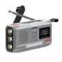 Portable wind-up radio Marmitek RESQ 100 — DAB/DAB+/FM, 3 W, LCD, USB‑C, 3.5 mm jack, light grey