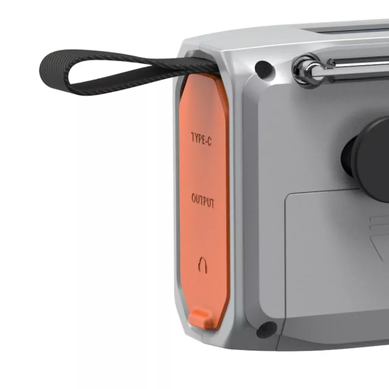 Portable wind-up radio Marmitek RESQ 100 — DAB/DAB+/FM, 3 W, LCD, USB‑C, 3.5 mm jack, light grey