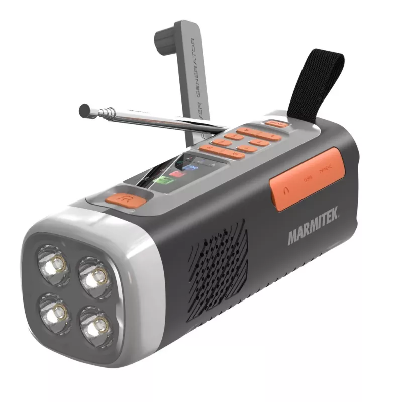 Marmitek RESQ 200 – Wind-up radio, Portable, Analog & digital, DAB, DAB+, FM, 87.5 - 108 MHz, 170 - 240 MHz, 3 W