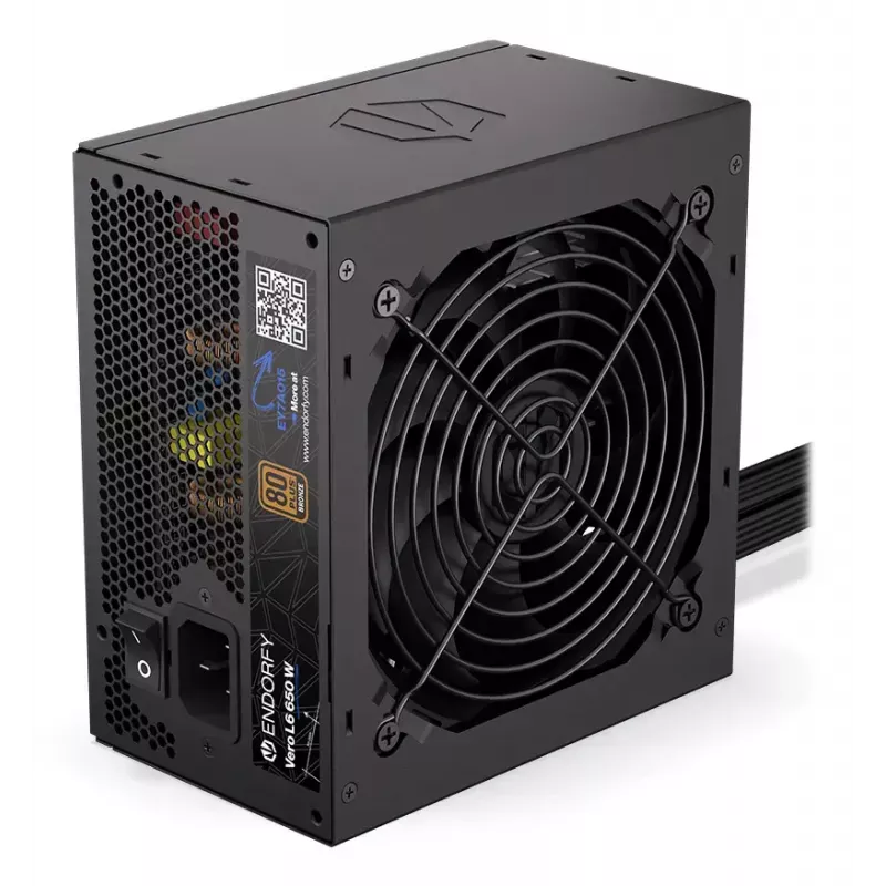 Power supply unit ENDORFY Vero L6 650 W ATX 24-pin, 80 PLUS Bronze, 120 mm fan, black