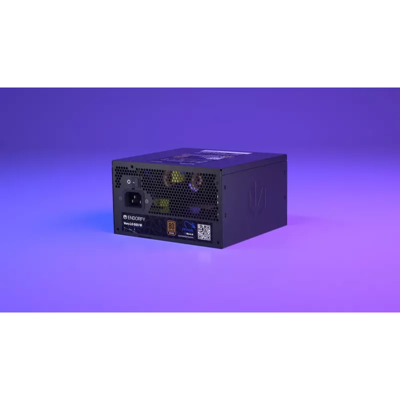 Power supply unit ENDORFY Vero L6 650 W ATX 24-pin, 80 PLUS Bronze, 120 mm fan, black
