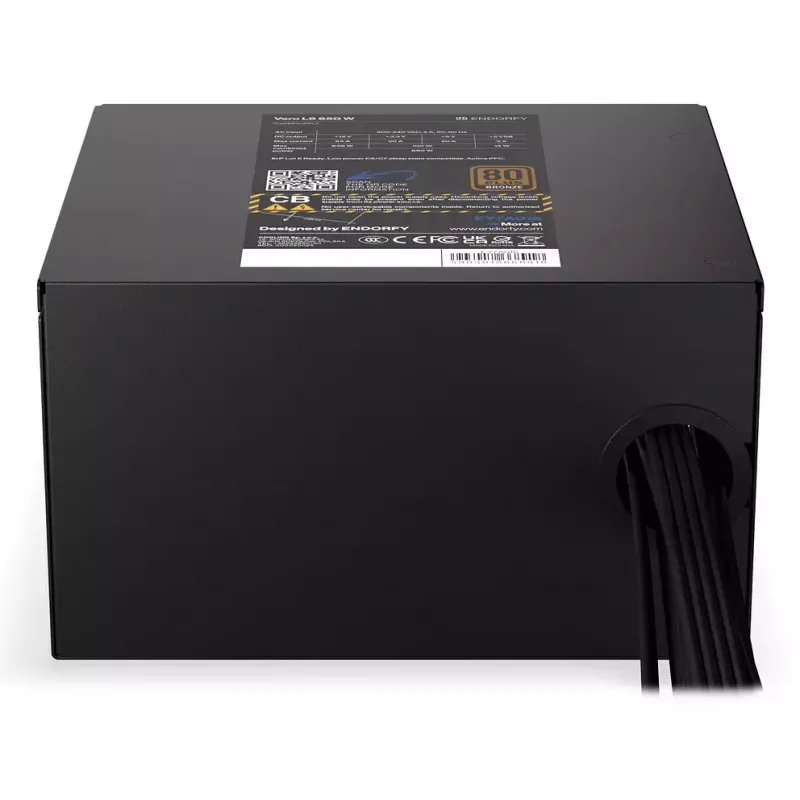 Power supply unit ENDORFY Vero L6 650 W ATX 24-pin, 80 PLUS Bronze, 120 mm fan, black