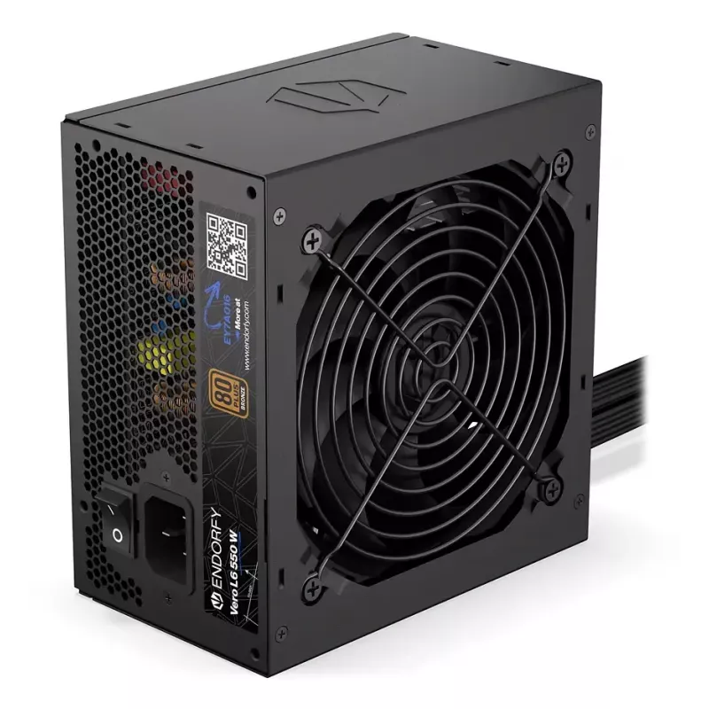 Power supply unit ENDORFY Vero L6 550 W ATX 24-pin 80 PLUS Bronze, 120 mm fan, black